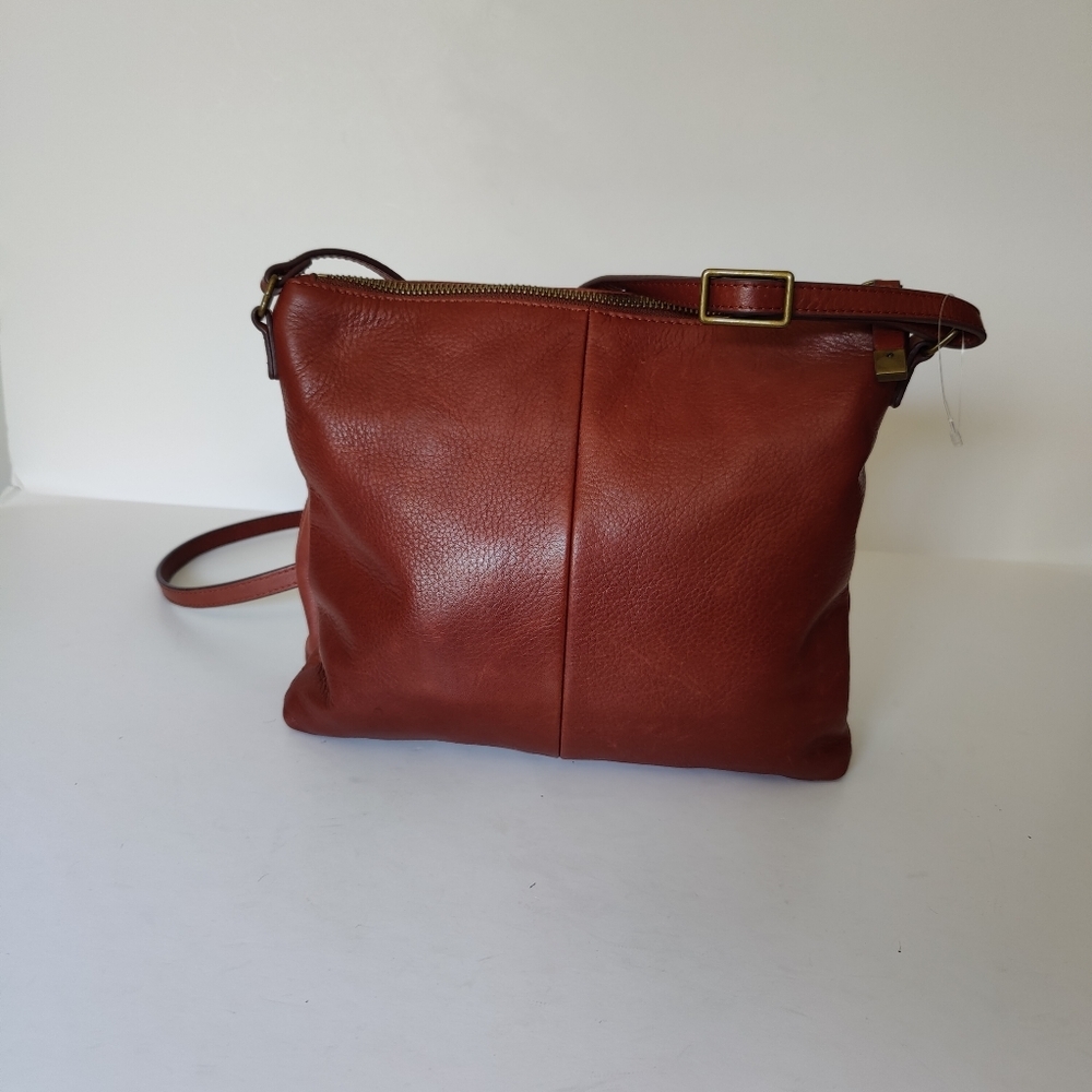 Margot Double Zip in Brandy Crossbody - Picture 4 of 9